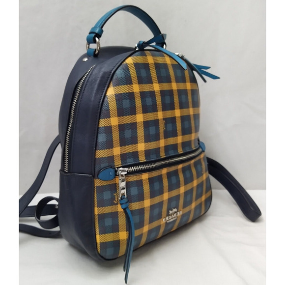 Coach Jordyn Multicolor Leather With Gingham Print Zipper Closure Backpack main image 14